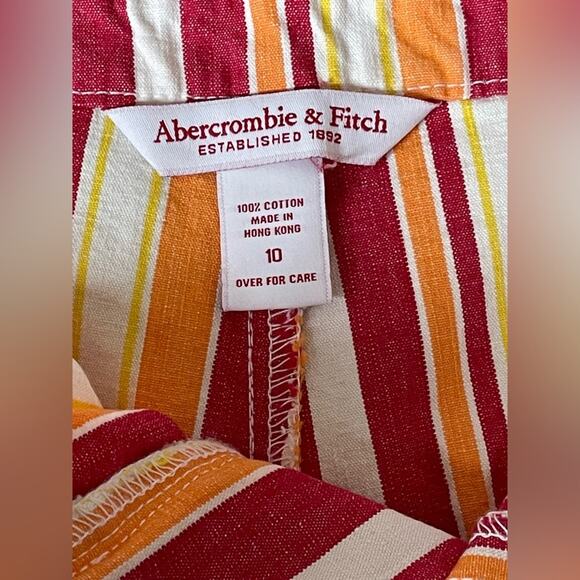 Abercrombie & Fitch Striped Ultra Short Shorts Cotton Size 10 - Picture 4 of 7